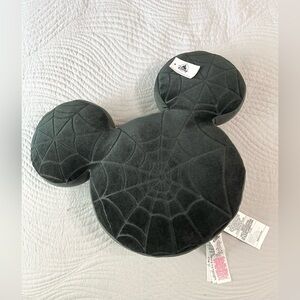 2025 Disney Parks Halloween Spider Web Mickey Mouse Ear Throw Pillow NEW *READ*